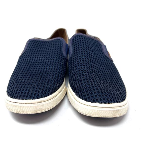 OluKai Pehuea Sneakers Womens Size 7 Navy Blue Mesh Drop-In Heel‎ Slip-On Flats - Picture 2 of 8